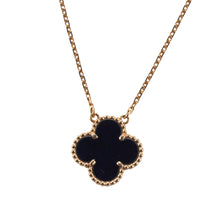 Load image into Gallery viewer, Clover Necklace (Large)-Black/Gold
