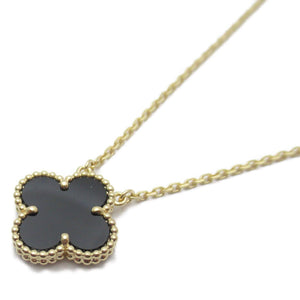 Clover Necklace (Large)-Black/Gold