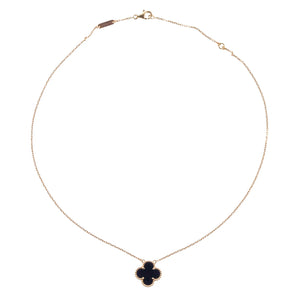 Clover Necklace (Large)-Black/Gold