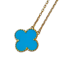 Clover Necklace (Large)- Blue